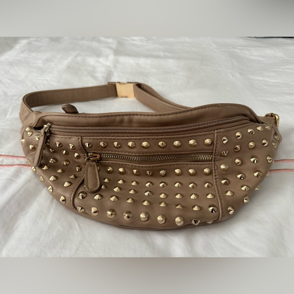 Studded faux leather Fanny pack